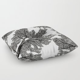 Sea Fan Coral – Black Floor Pillow