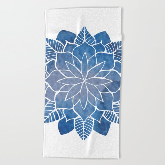Blue Marine Mandala Beach Towel