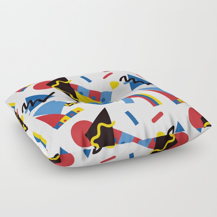 Postmodern Primary Color Party Decorations Floor Pillow By