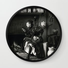 New Woman Wall Clock | Photo, Frances, Vintage, Photographer, Stein, Beer, Benjamin, Woman, Smoking, Black And White 