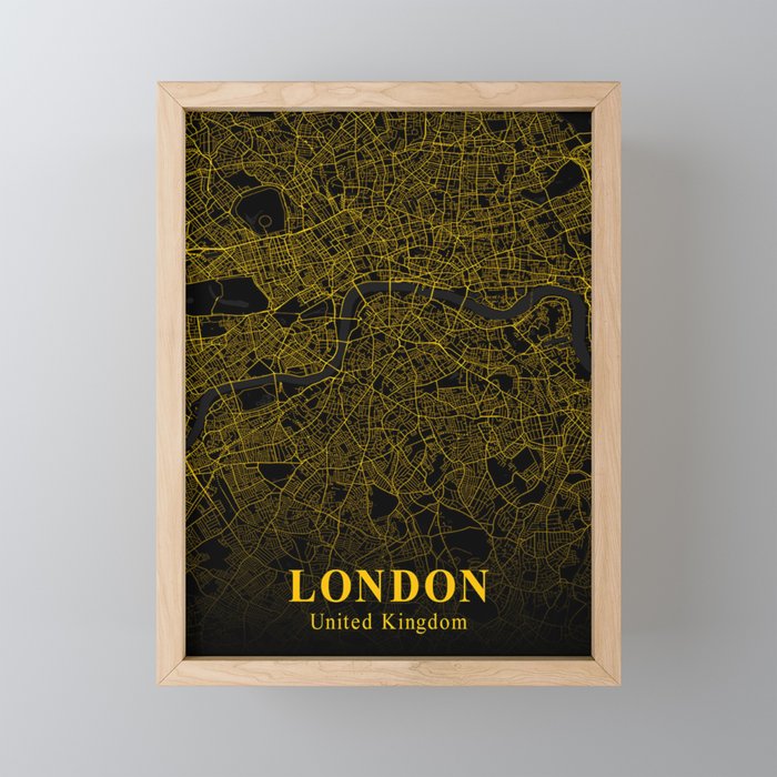 London map Framed Mini Art Print