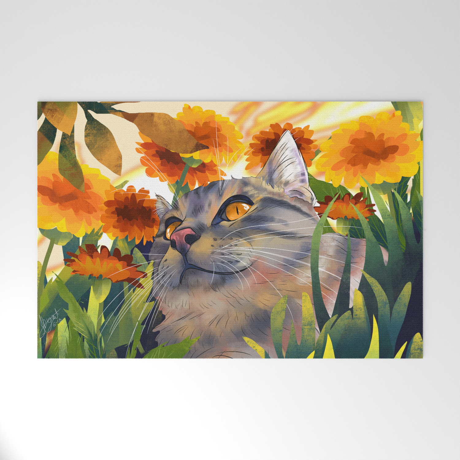 Marigold Cat Welcome Mat By Abigaillanderson Society6