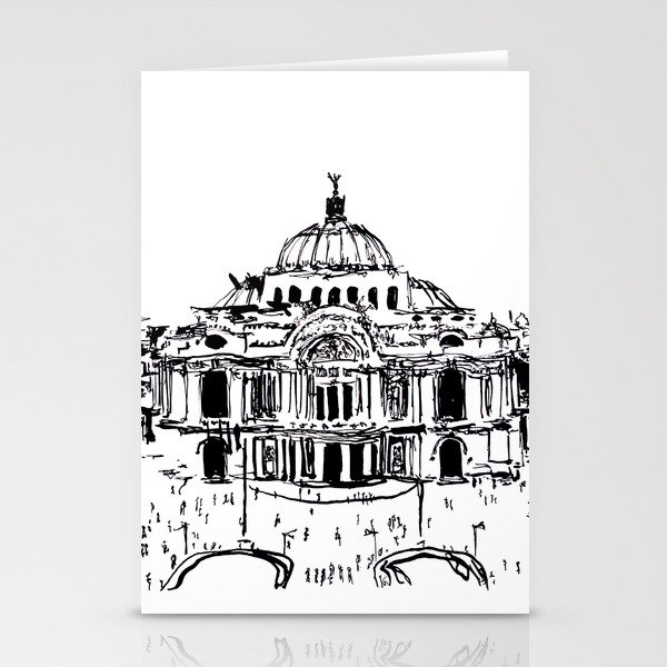 Palacio de Bellas Artes. Vista frontal.  Stationery Cards