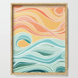 Sea and Sky Abstract Landscape Serving Tray