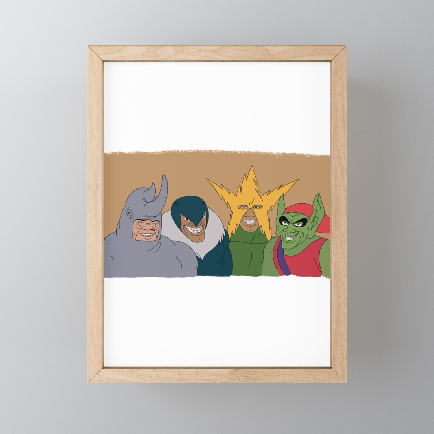 Me And The Boys Meme Spider Man Villains Framed Mini Art Print By Catbutt Co Society6