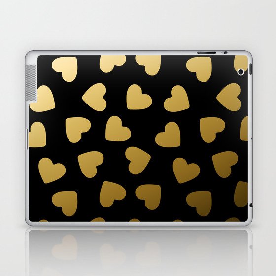 Golden Hearts Pattern Laptop & iPad Skin