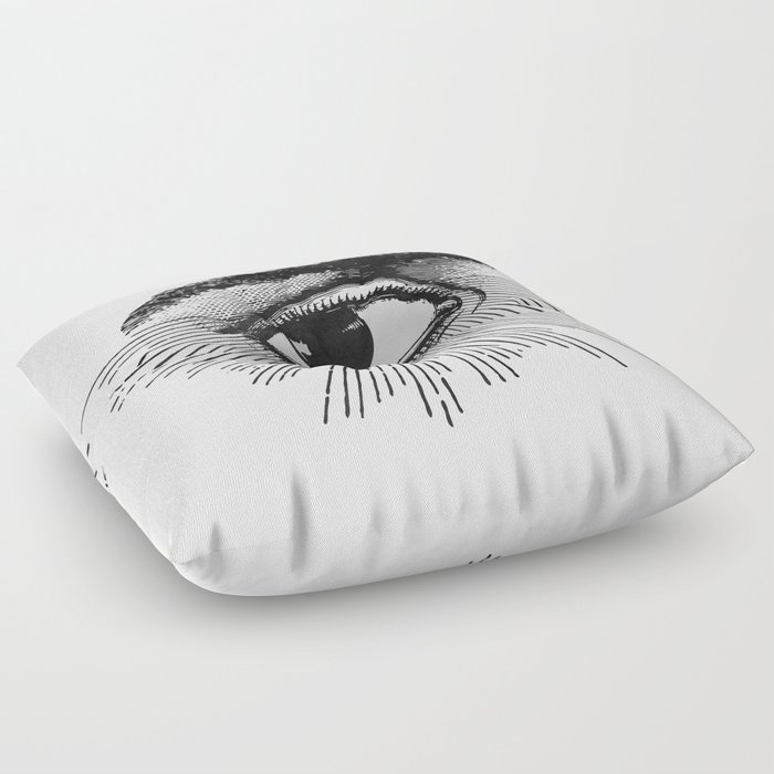 I See You. Black and White Floor Pillow