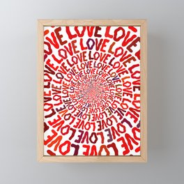 Red LOVE Framed Mini Art Print