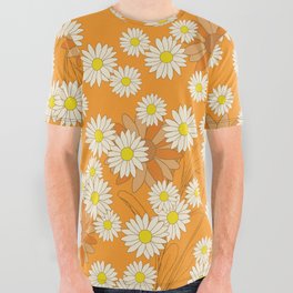 retro daisy pattern 2 All Over Graphic Tee