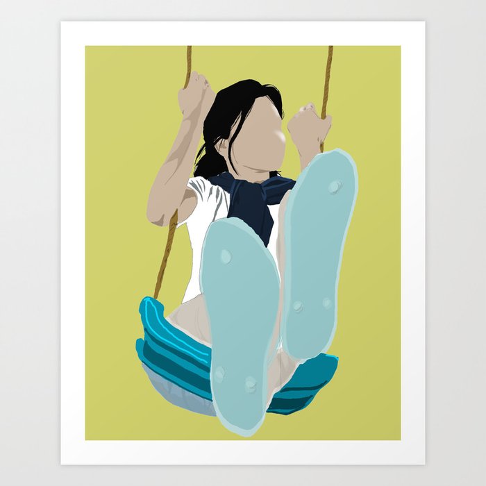 swing girl Art Print