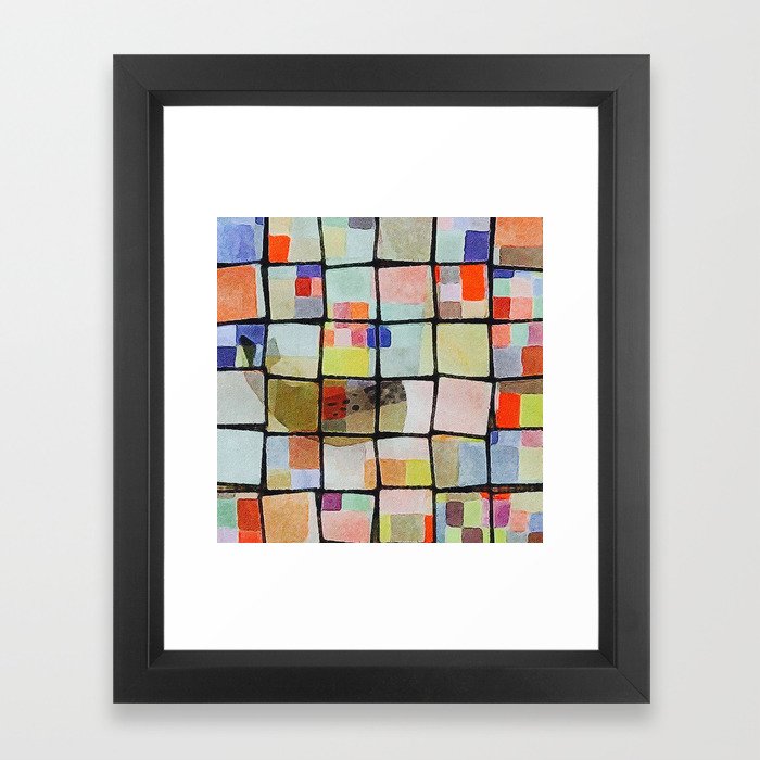 whale in reassembled color squares Framed Art Print