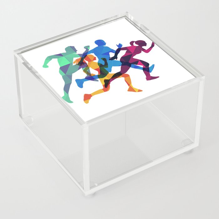 Colored silhouettes runners Acrylic Box