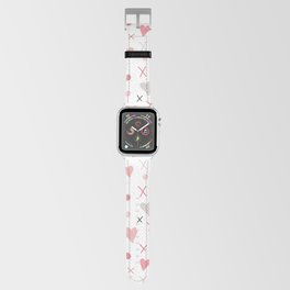 Cute pink and grey dots and hearts pattern Apple Watch Band