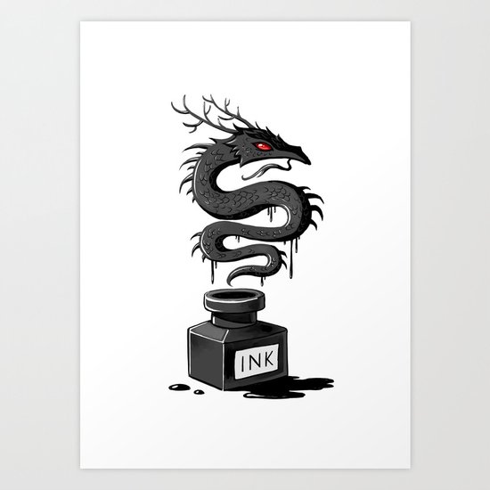 Ink Dragon Art Print