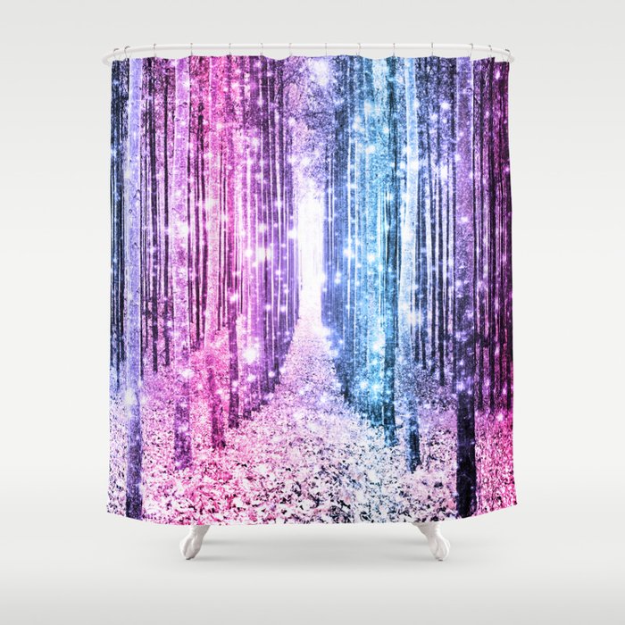 Magical Forest Pastel Pink Lavender Aqua Periwinkle Ombre Shower