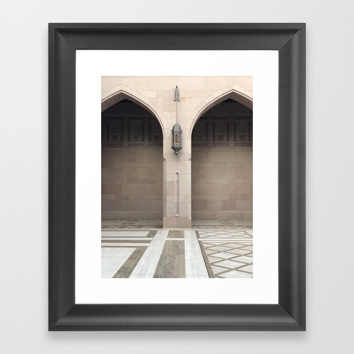 Symmetrical mosque archways, Oman photography series, no. 1 Framed Art Print