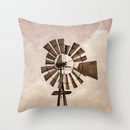 Iowa Windmill Throw Pillow