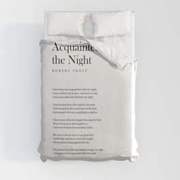 Acquainted With The Night - Robert Frost Poem - Literature - Typography Print 1 Duvet Cover