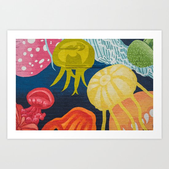 Jellyfish Mural In Downtown Jacksonville Fl Art Print By Imounii
