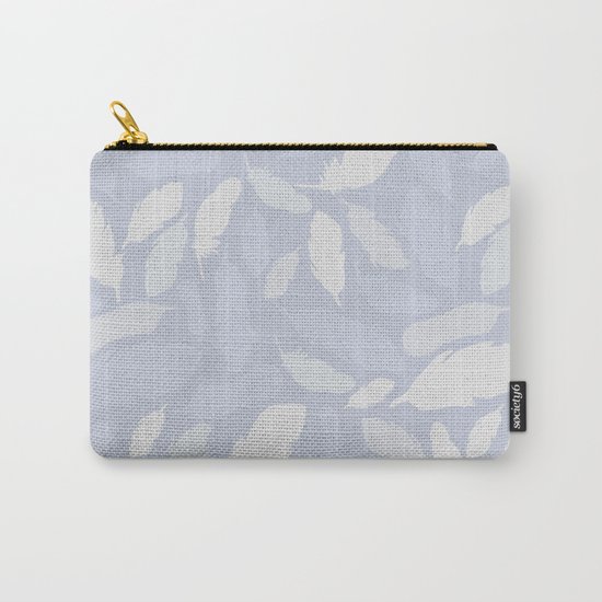 Feather Pattern Light Blue Carry-All Pouch