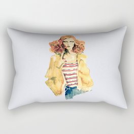 Portrait of Karen Elson Rectangular Pillow