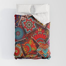 V1 Traditional Moroccan Colored Stones. Duvet Cover