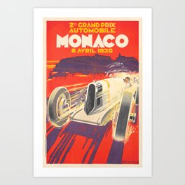 Grand Prix Monaco 1930 Vintage Art Print