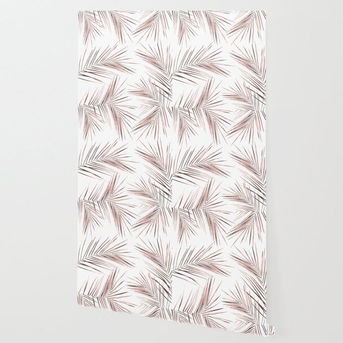 Rose Gold Palm Leaves 1 Wallpaper by luxuryhome | Society6