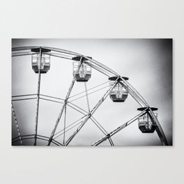 Retro Carnival Ferris Wheel in Black and White Canvas Print