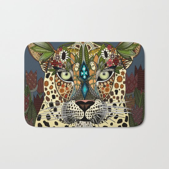 leopard queen blue Bath Mat