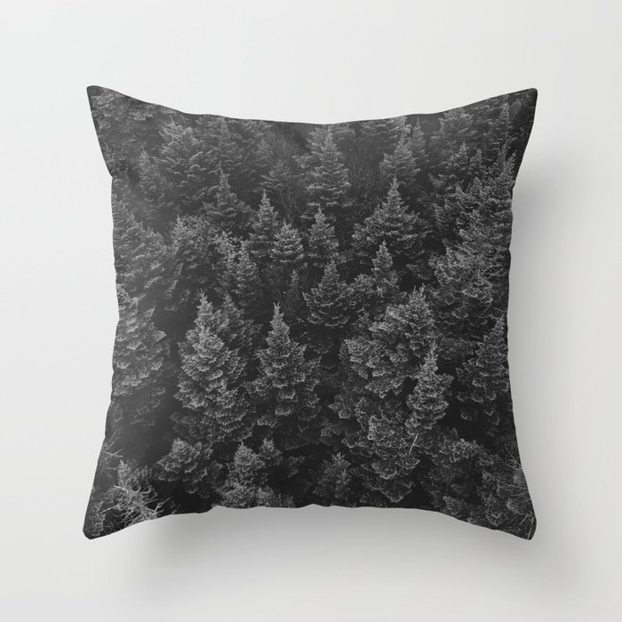 The Forest (Black and White) Throw Pillow