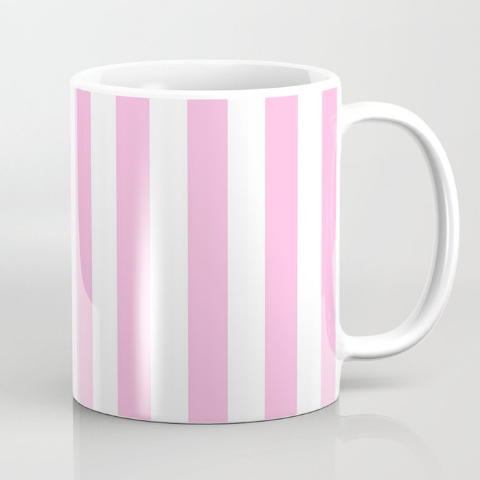 Vertical Stripes (Pink & White Pattern) Coffee Mug