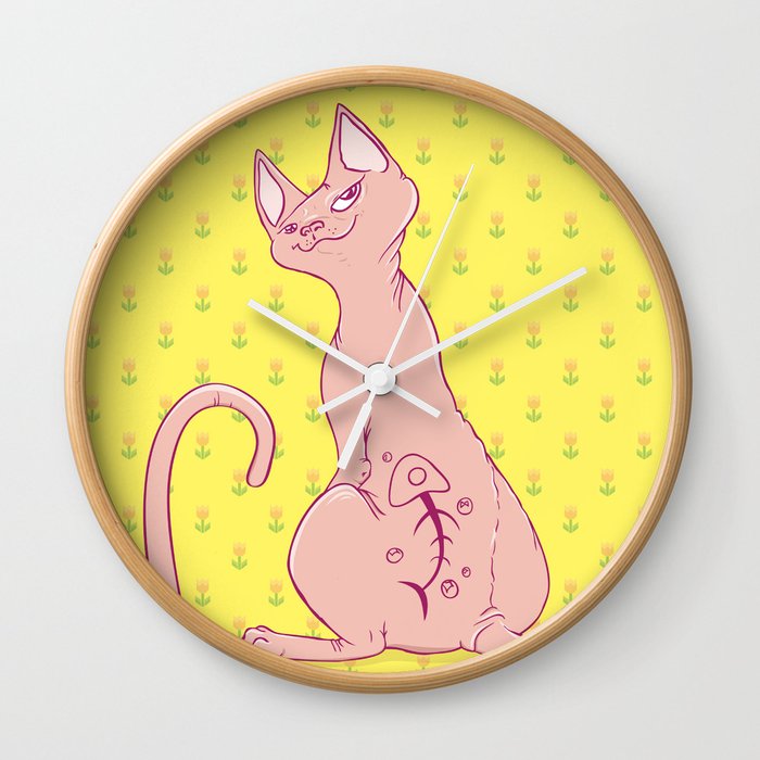 Cats with Tats Wall Clock