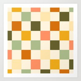 Vintage Checkerboard Pattern Art Print