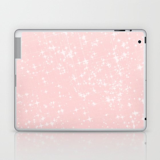Chic Elegant Blush Pink White Luxury Glitter Laptop & iPad Skin