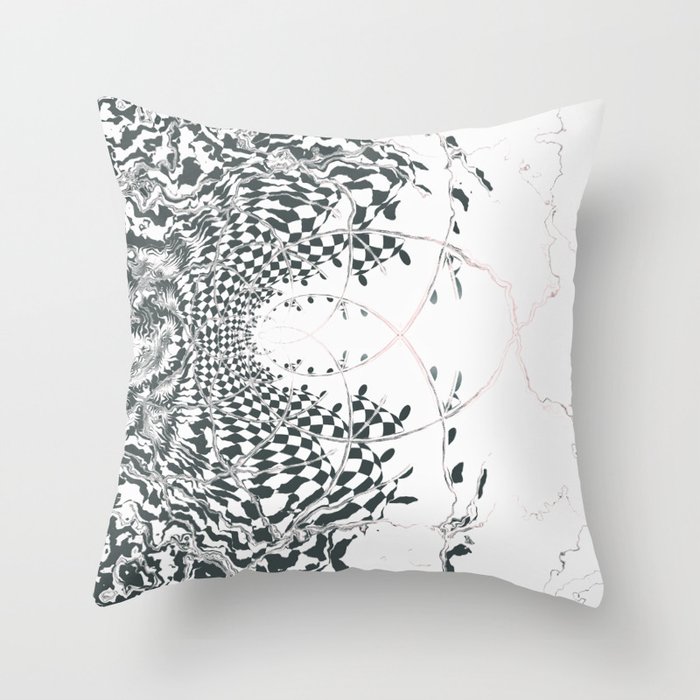 B&W Abstract Puzzle Throw Pillow