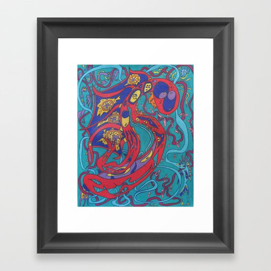 Droppin' Books Framed Art Print
