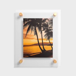 Sunset At Beach Floating Acrylic Print