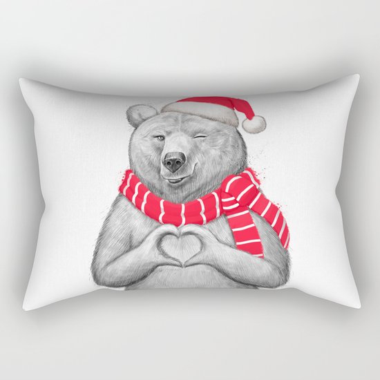 christmas bear #2 Rectangular Pillow