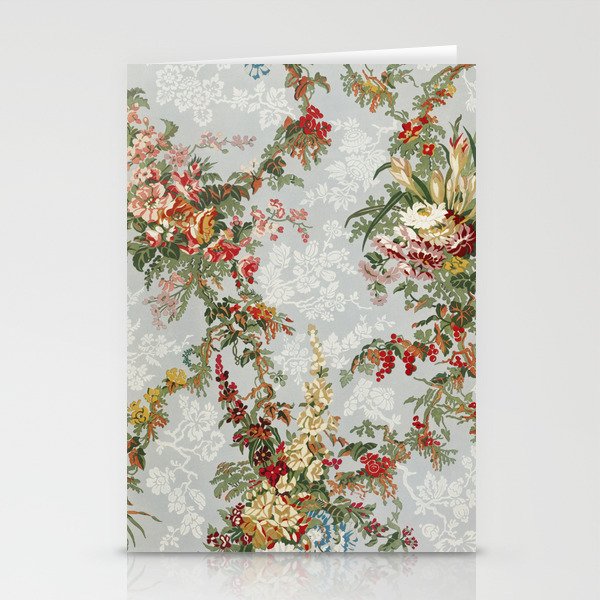 Figured Floral Industrial Arts Painting 19th Century Floral Textile Pattern Stationery Cards