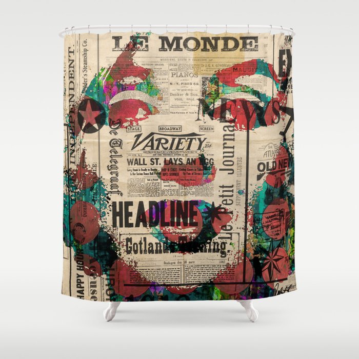 Sepia Mrs Monroe Hollywood Pop Art, Celebrity Shower Curtain
