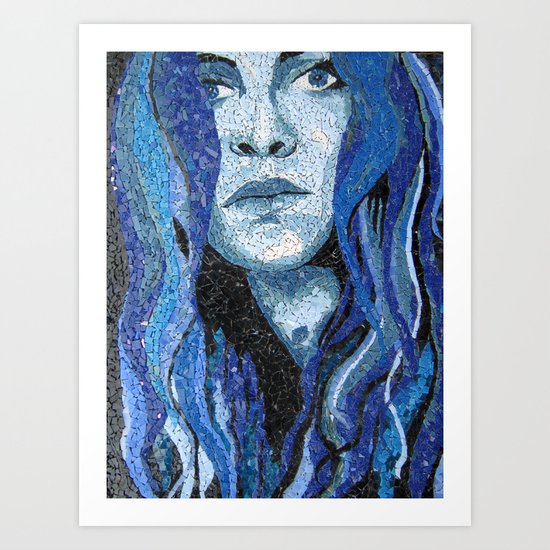 Of Water - Monochromatic Mosaic Art Print
