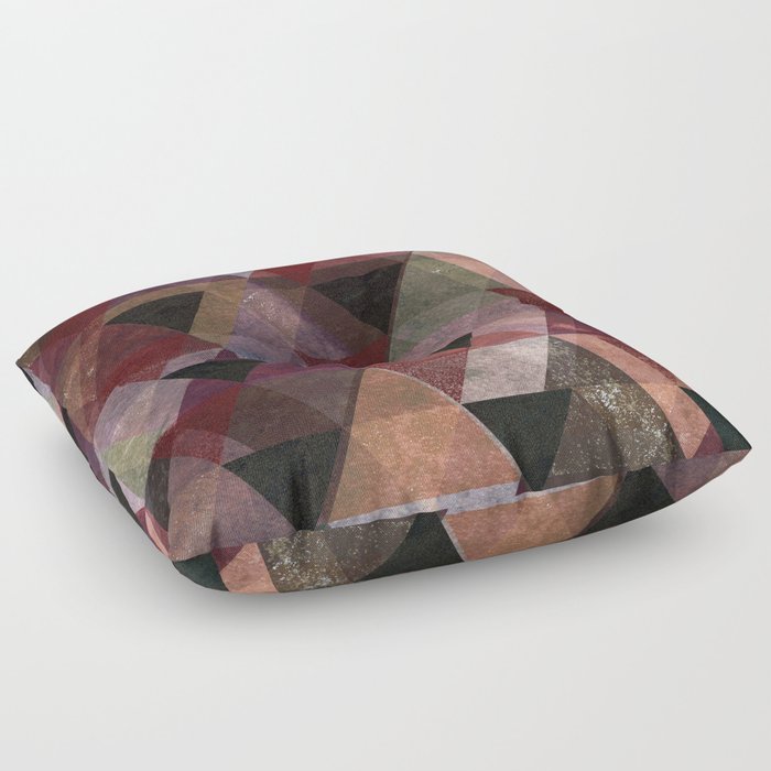 Abstract Triangles #482 Floor Pillow