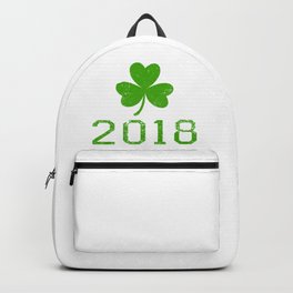 2018 Distressed Green Four Leaf Irish St Patty's Day Backpack