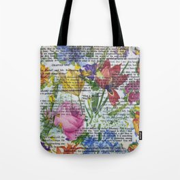 Flowery Prose Tote Bag