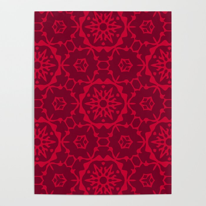 Red Persian Mosaic Poster