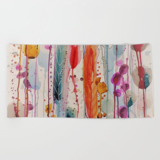 champs fleuris Beach Towel