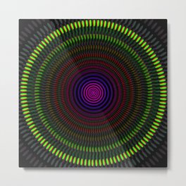 Optical illusion circles Metal Print | Hypnotic, Digital, Modern, Circles, Hypnose, Green, Mindfuck, Optical, Purple, Cirkle 