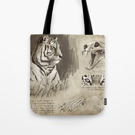 Vintage siberian tiger study Tote Bag