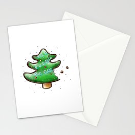 christmas gingerbread in the form of a tree  Stationery Cards